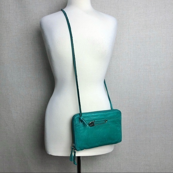 Johnny Was Izzy Leather Bag in Green Tea New with Tag - Picture 3 of 9